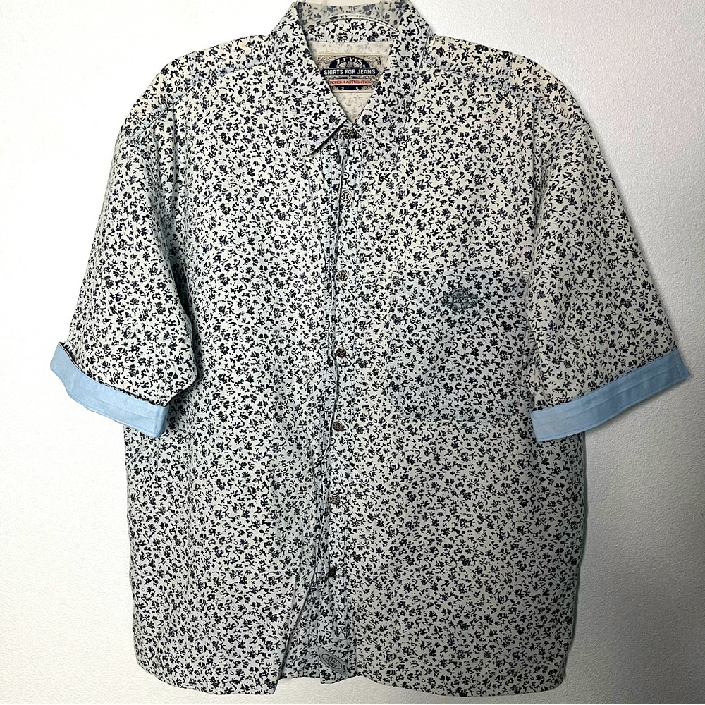 Levi’s Men’s Short Cuffed Sleeve Filagree Print Shirt Size L Lightweight Casual